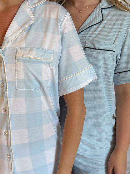 Women’s Short Sleeve Pajama Set - Cuddle Checkers