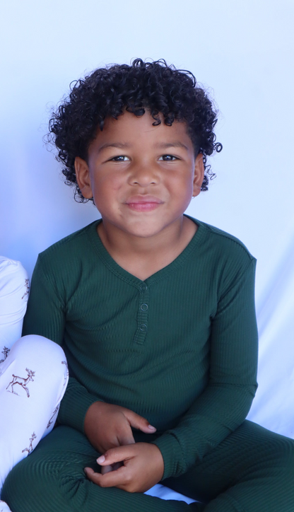 Long Sleeve Toddler Set - Ribbed Soft Spruce