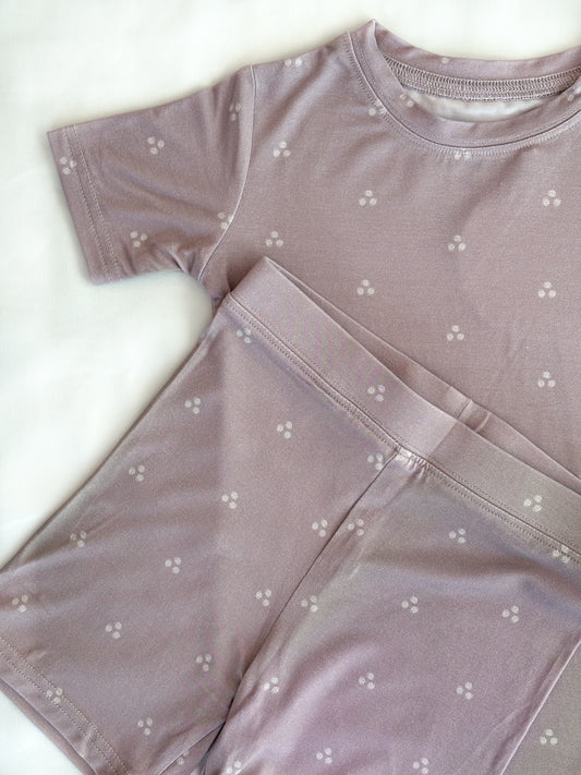 Toddler Short Sleeve Pajama Set - Mini Mauve