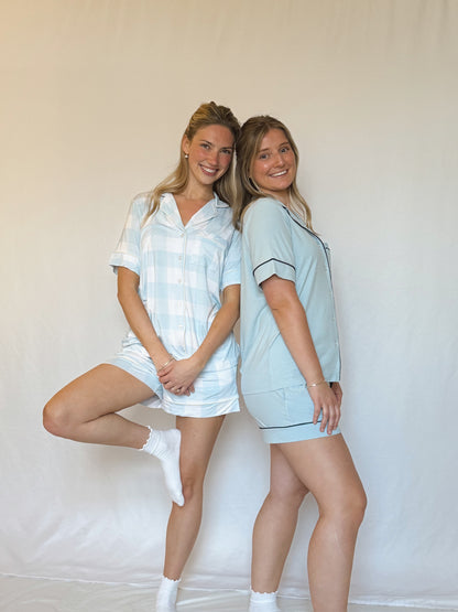 Women’s Short Sleeve Pajama Set - Cuddle Checkers