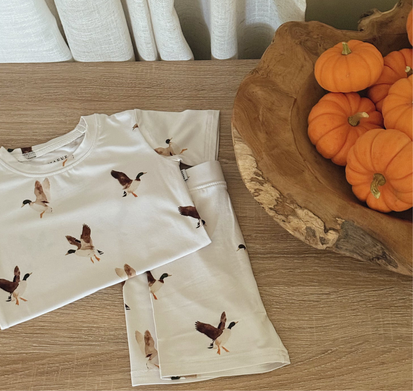 Toddler Short Sleeve Pajama Set - Milk & Mallards