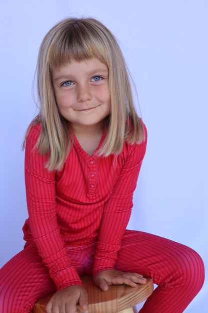 Long Sleeve Toddler Set - Santa’s Stripes