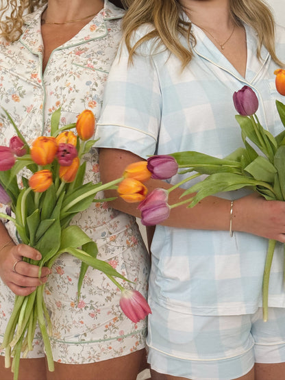 Women’s Short Sleeve Pajama Set - Cuddle Checkers