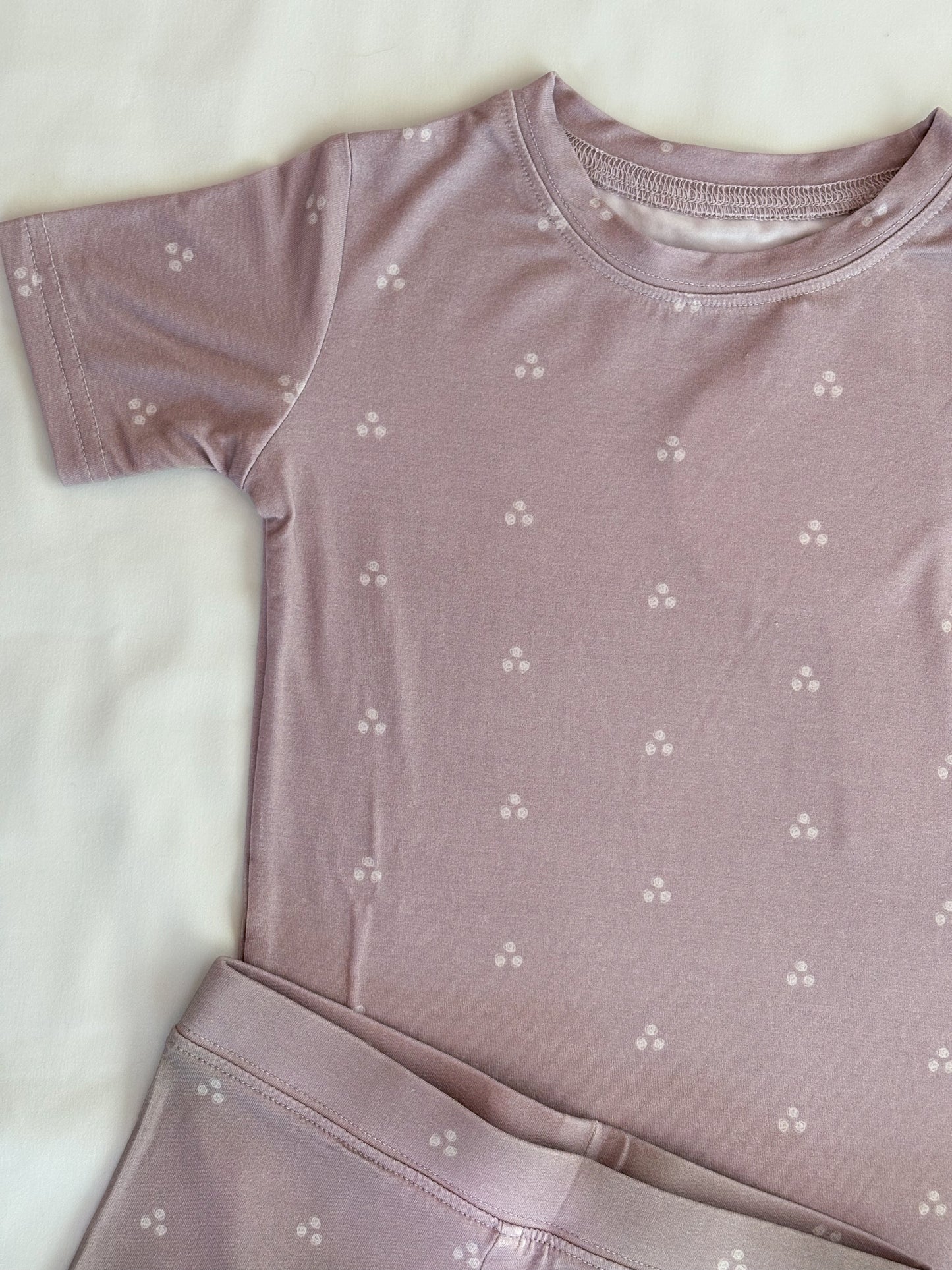 Toddler Short Sleeve Pajama Set - Mini Mauve