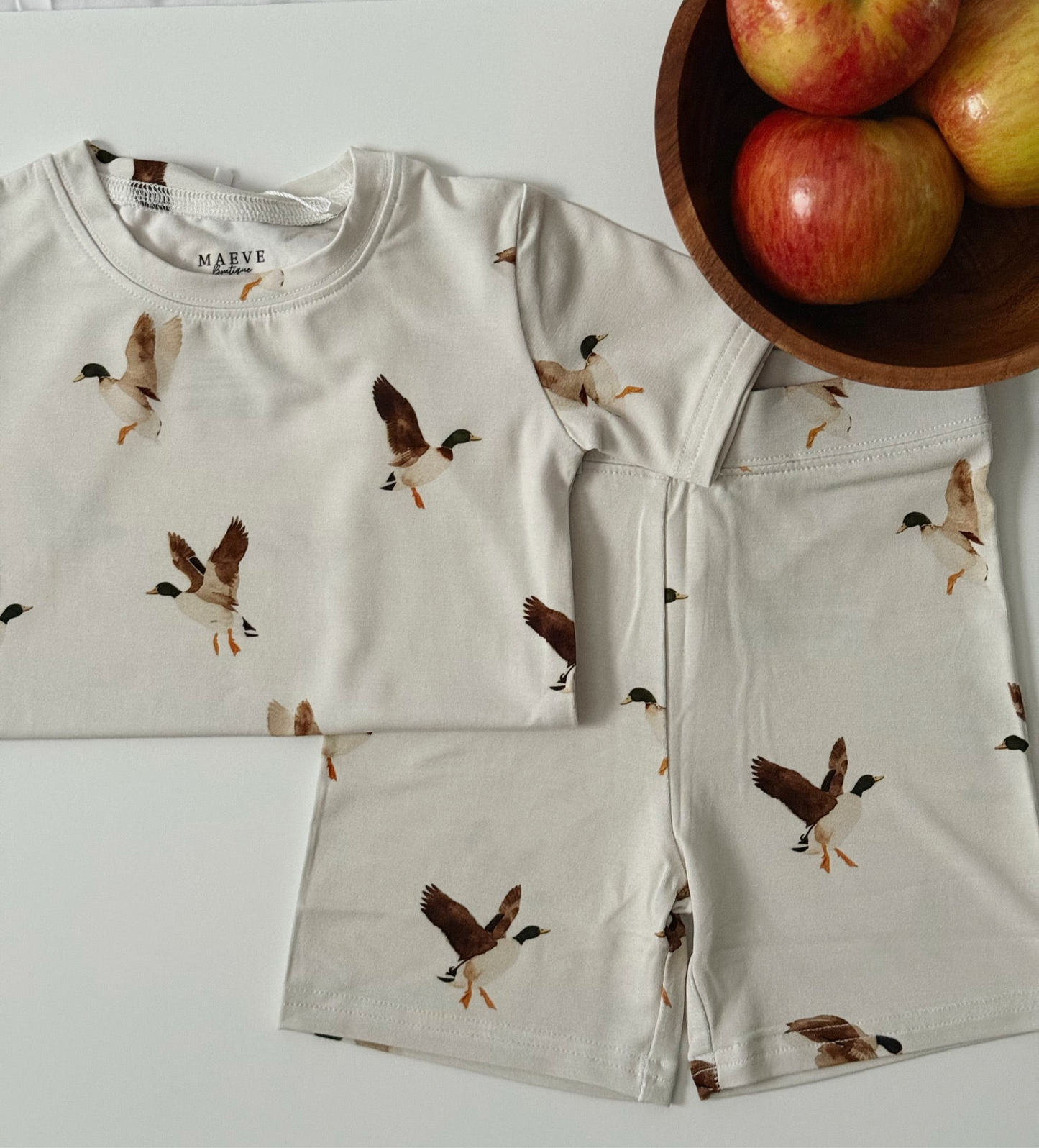 Toddler Short Sleeve Pajama Set - Milk & Mallards