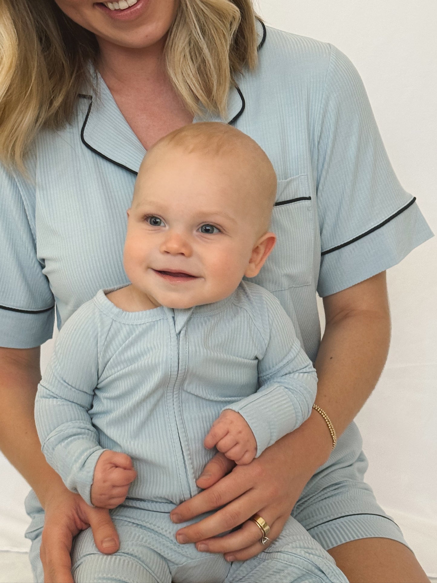 Women’s Short Sleeve Pajama Set - Soft Sky