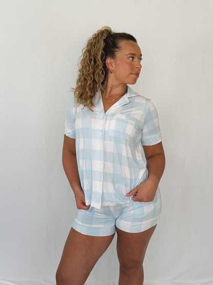 Women’s Short Sleeve Pajama Set - Cuddle Checkers