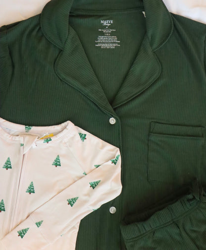 Women’s Pajama Set - Ribbed Soft Spruce