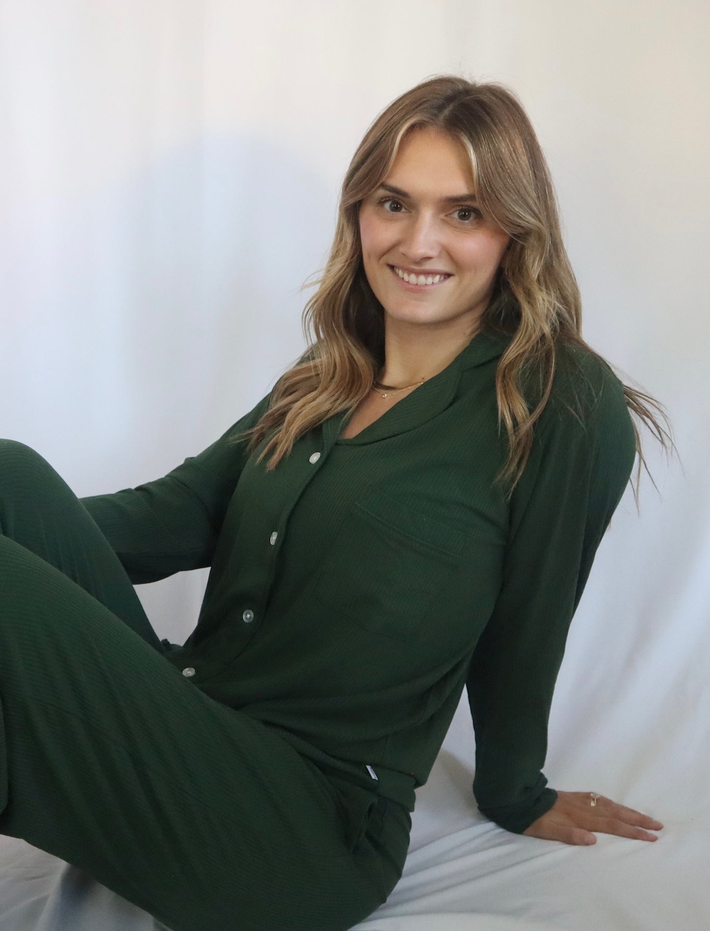 Women’s Pajama Set - Ribbed Soft Spruce