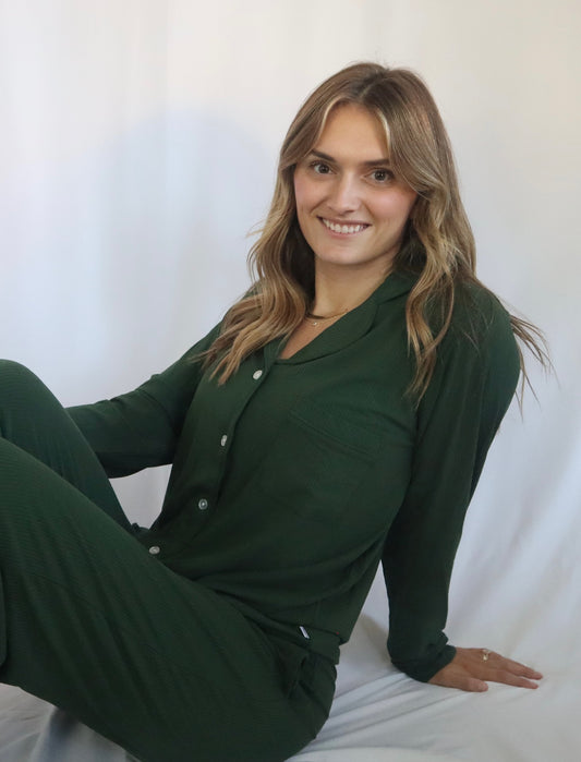 Women’s Pajama Set - Ribbed Soft Spruce