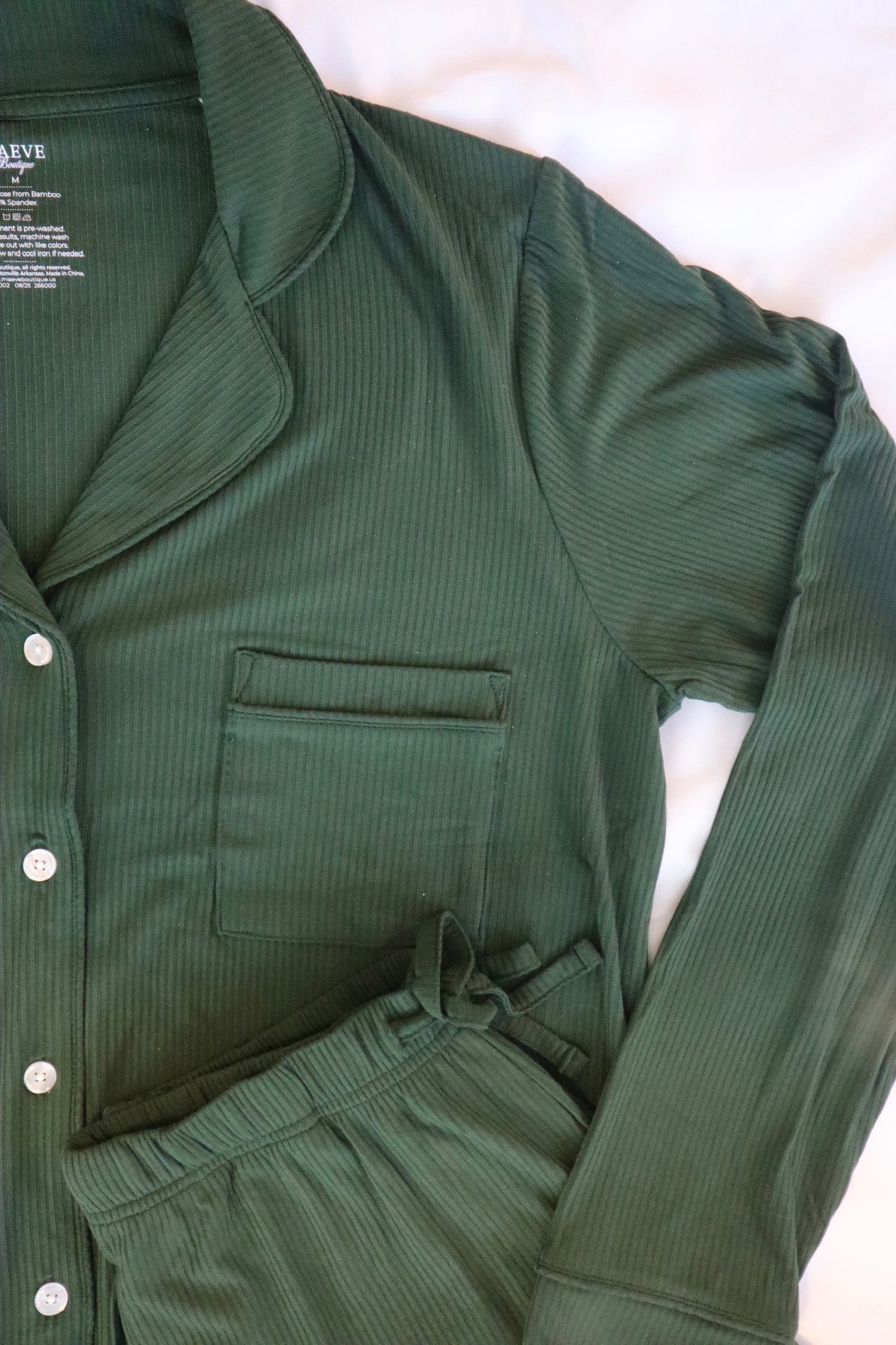 Women’s Pajama Set - Ribbed Soft Spruce