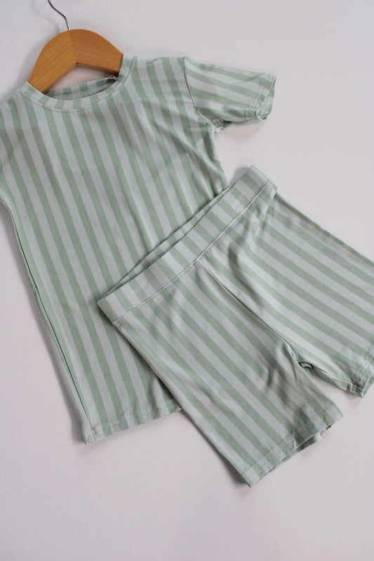 Toddler Short Sleeve Pajama Set - Sprout Stripes
