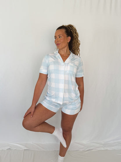 Women’s Short Sleeve Pajama Set - Cuddle Checkers