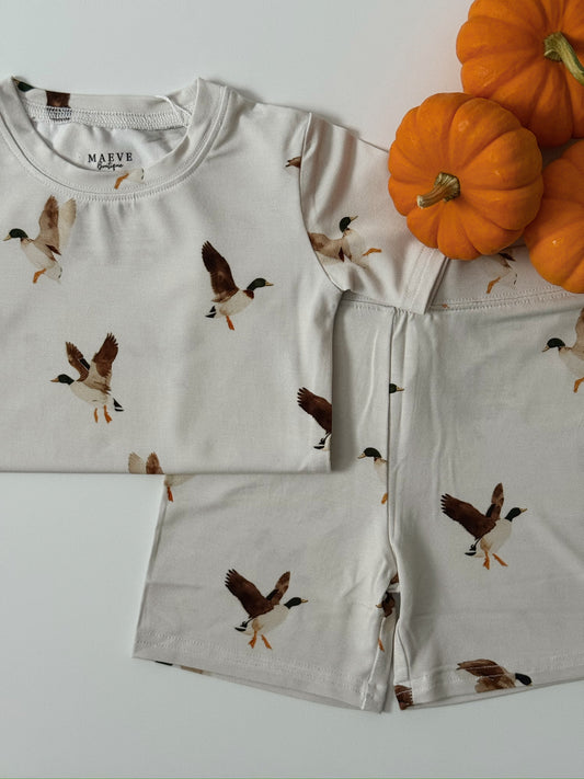 Toddler Short Sleeve Pajama Set - Milk & Mallards